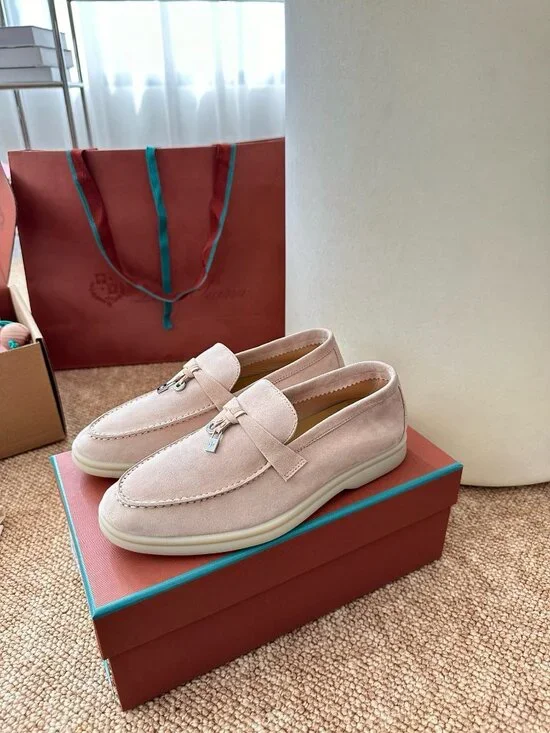 Loro Piana Suede Loafers with Charm Decor - Elegant Comfort - Picture 4 of 8